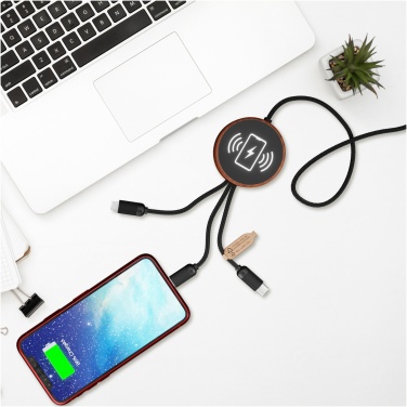 Logo trade promotional gift photo of: SCX.design C40 5-in-1 rPET light-up logo charging cable and 10W charging pad