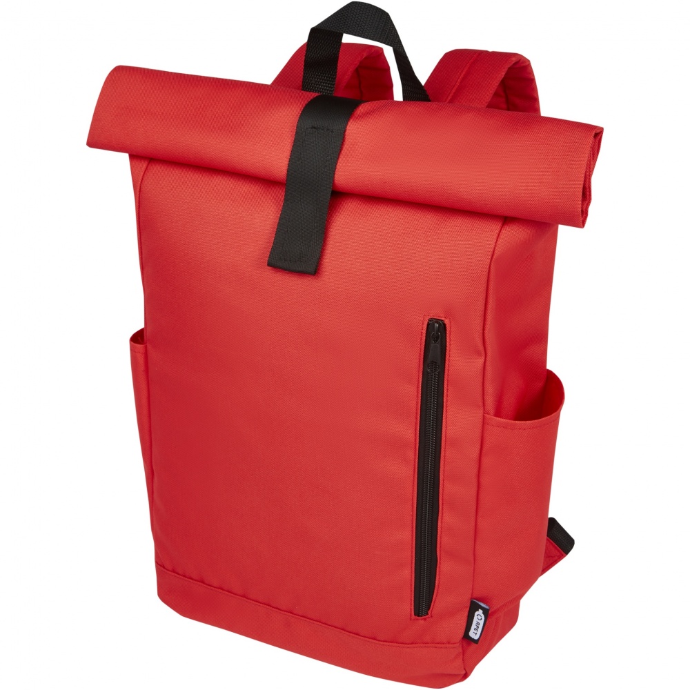 Logo trade advertising product photo of: Byron 15.6" GRS RPET roll-top backpack 18L