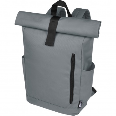 Logo trade promotional merchandise picture of: Byron 15.6" GRS RPET roll-top backpack 18L