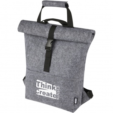 Logo trade promotional item photo of: Felta GRS recycled felt roll-top bike bag 13L