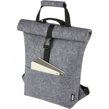 Logo trade promotional giveaway photo of: Felta GRS recycled felt roll-top bike bag 13L