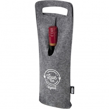 Logo trade promotional gifts image of: Felta 75 cl GRS recycled felt wine bag