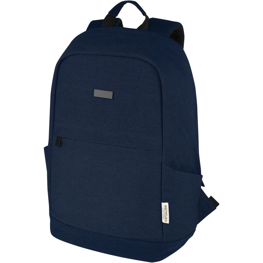 Logo trade promotional gifts image of: Joey 15.6" GRS recycled canvas anti-theft laptop backpack 18L