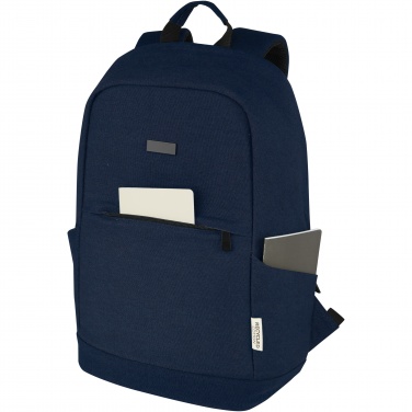 Logo trade promotional product photo of: Joey 15.6" GRS recycled canvas anti-theft laptop backpack 18L