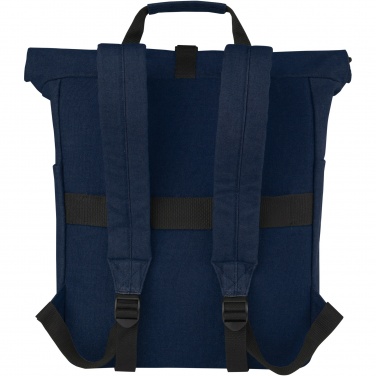 Logo trade corporate gifts picture of: Joey 15” GRS recycled canvas rolltop laptop backpack 15L