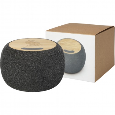 Logotrade advertising product image of: Ecofiber bamboo/RPET Bluetooth® speaker and wireless charging pad