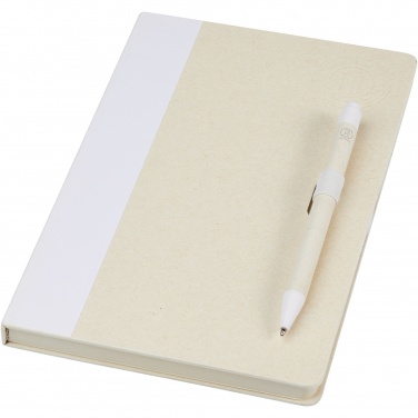 Logo trade promotional item photo of: Dairy Dream A5 size reference recycled milk cartons notebook and ballpoint pen set