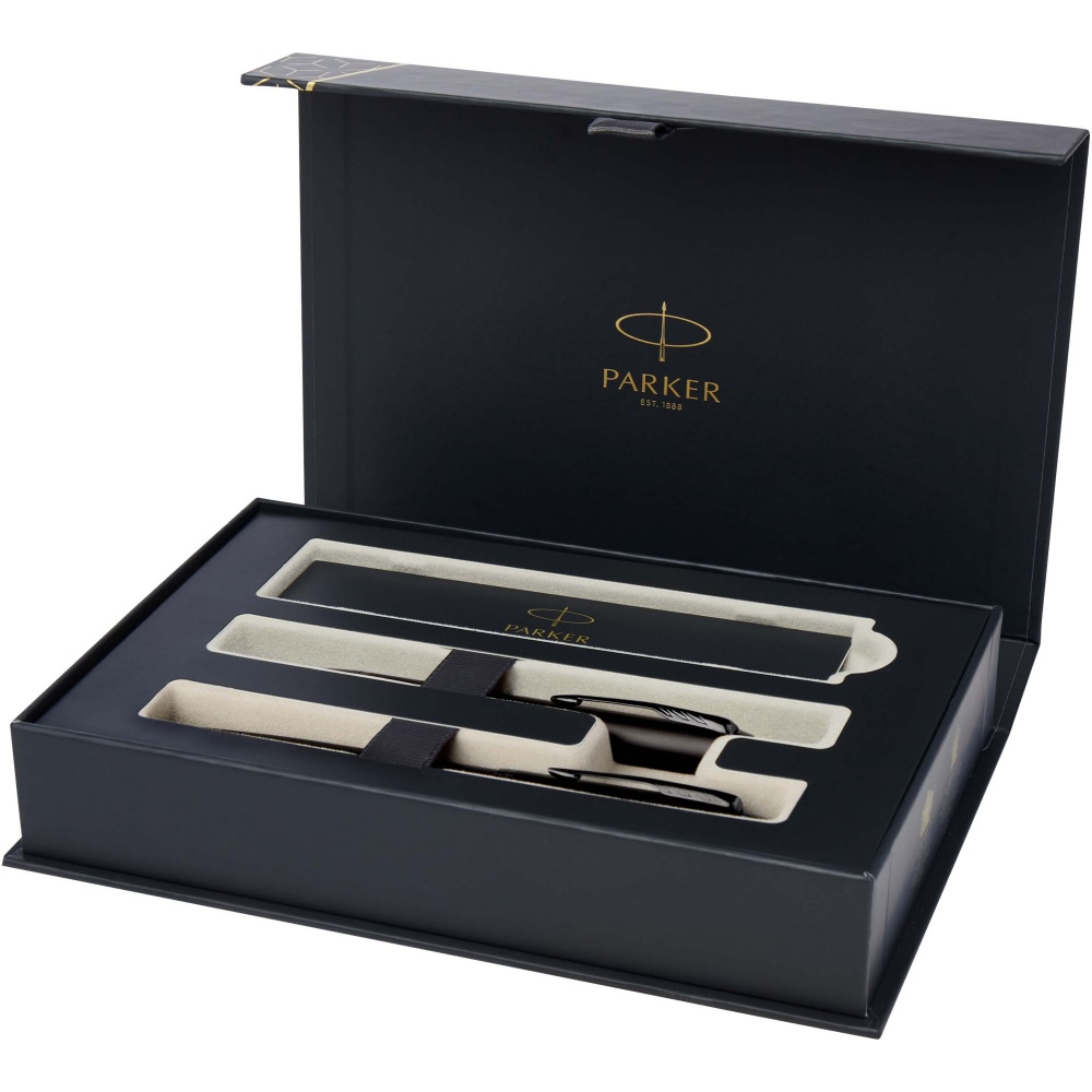 Logo trade business gifts image of: Parker IM achromatic ballpoint and rollerball pen set with gift box