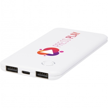 Logo trade advertising products image of: Slender 4000 mAh slim dual power bank