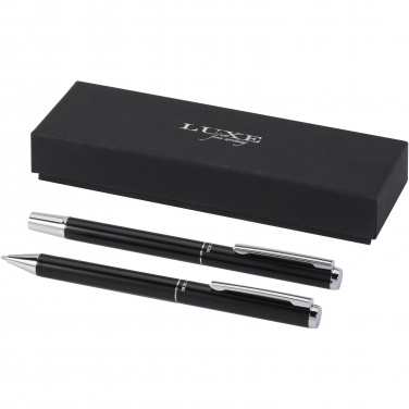 Logo trade promotional giveaways picture of: Lucetto recycled aluminium ballpoint and rollerball pen gift set