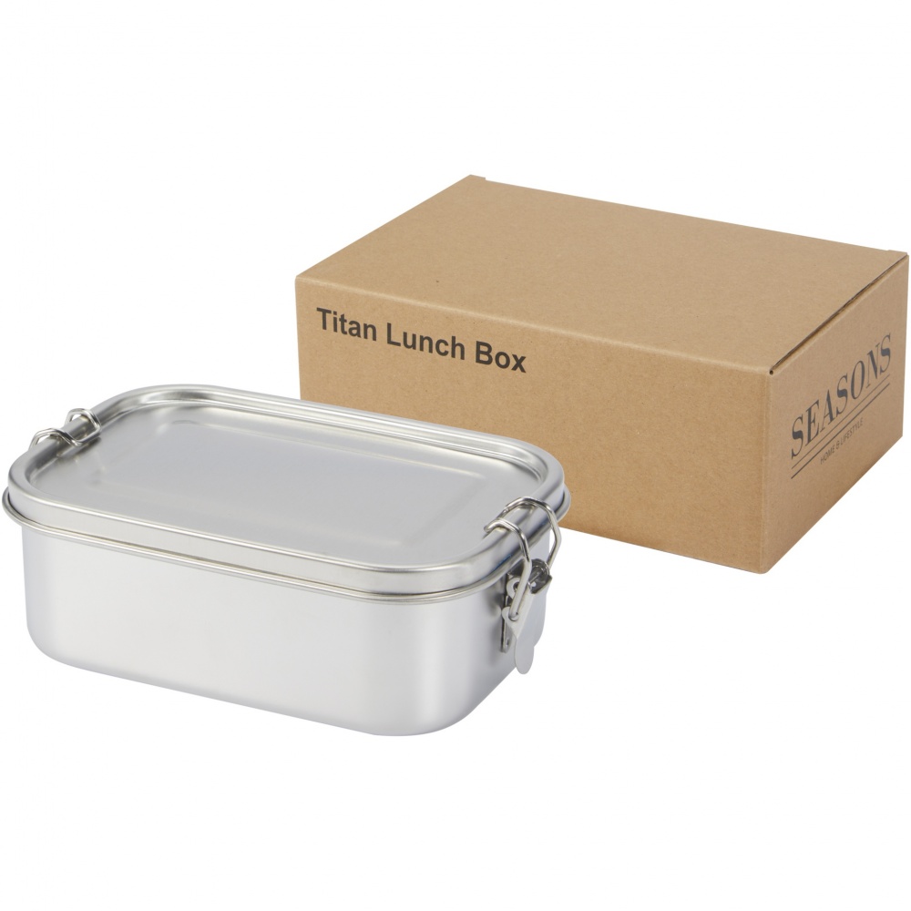 Logo trade promotional merchandise photo of: Titan recycled stainless steel lunch box