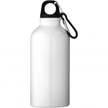 Logo trade business gift photo of: Oregon 400 ml RCS certified recycled aluminium water bottle with carabiner