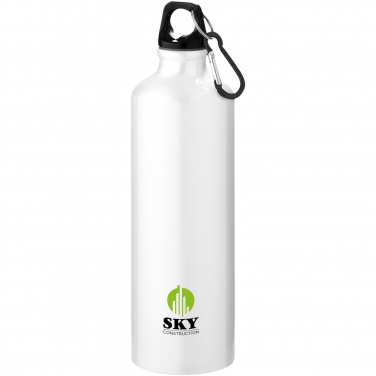 Logo trade promotional item photo of: Oregon 770 ml RCS certified recycled aluminium water bottle with carabiner