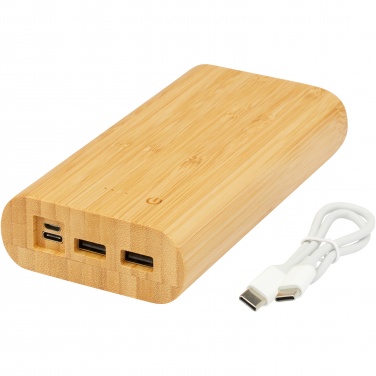 Logo trade corporate gifts image of: Tulda 20.000 mAh bamboo power bank