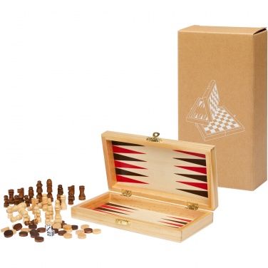 Logo trade promotional giveaways image of: Mugo 3-in-1 wooden game set