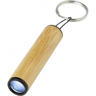 Logo trade promotional giveaway photo of: Cane bamboo key ring with light