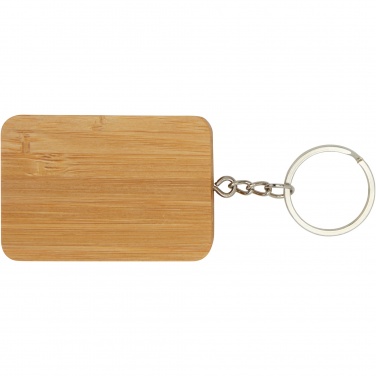 Logo trade promotional giveaways picture of: Reel 6-in-1 retractable bamboo key ring charging cable