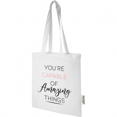 Logotrade advertising products photo of: Madras 140 g/m2 GRS recycled cotton tote bag 7L