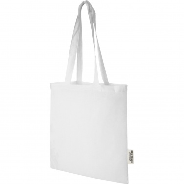 Logo trade promotional giveaways picture of: Madras 140 g/m2 GRS recycled cotton tote bag 7L