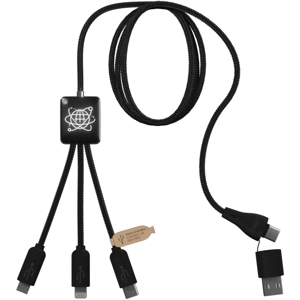 Logo trade advertising product photo of: SCX.design C45 5-in-1 rPET charging cable with data transfer