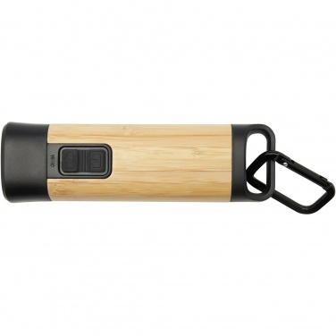 Logo trade promotional merchandise photo of: Kuma bamboo/RCS recycled plastic torch with carabiner