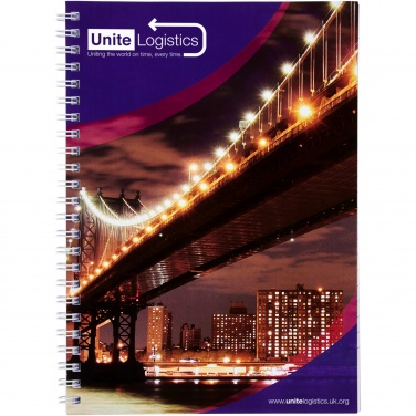 Logo trade advertising products image of: Desk-Mate® A4 spiral notebook with printed back cover