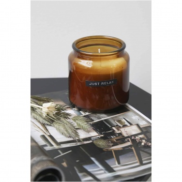 Logo trade promotional merchandise image of: Wellmark Let's Get Cozy 650 g scented candle - cedar wood fragrance