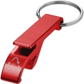 Tao RCS recycled aluminium bottle and can opener with keychain , Red