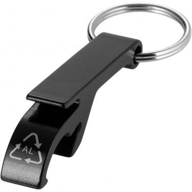 Logo trade promotional items image of: Tao RCS recycled aluminium bottle and can opener with keychain 