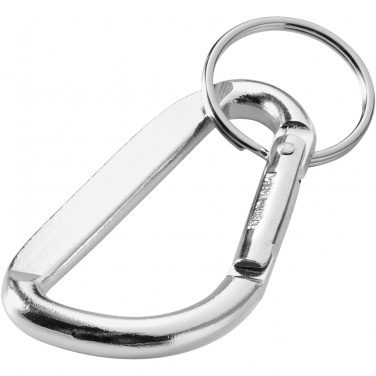 Logo trade promotional giveaway photo of: Timor RCS recycled aluminium carabiner keychain