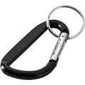 Timor RCS recycled aluminium carabiner keychain, Solid black