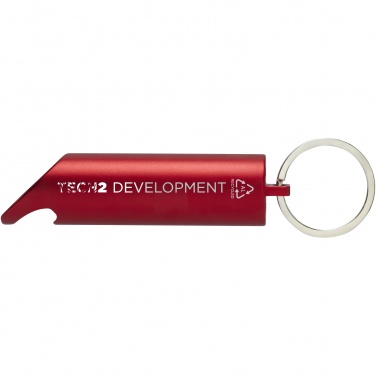 Logo trade promotional product photo of: Flare RCS recycled aluminium IPX LED light and bottle opener with keychain