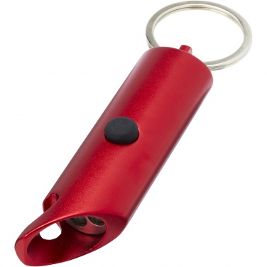 Logo trade promotional gifts picture of: Flare RCS recycled aluminium IPX LED light and bottle opener with keychain