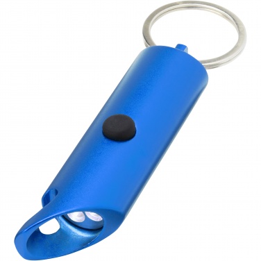 Logo trade promotional products picture of: Flare RCS recycled aluminium IPX LED light and bottle opener with keychain