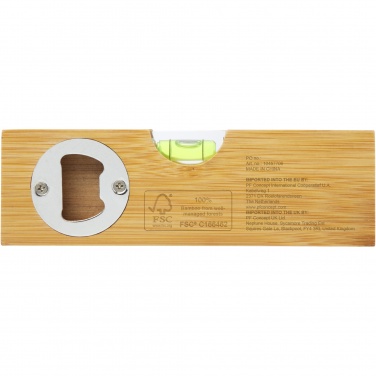 Logotrade advertising product image of: Flush bamboo spirit level with bottle opener