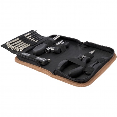 Logotrade advertising product image of: Spike 24-piece RCS recycled plastic tool set with cork pouch