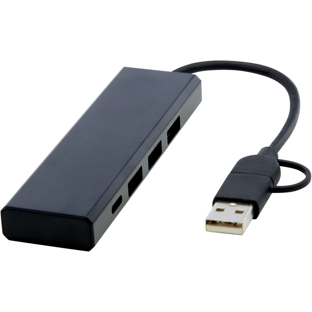 Logo trade promotional merchandise image of: Rise RCS recycled aluminium USB 2.0 hub