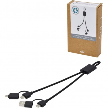 Logo trade promotional merchandise photo of: Connect 6-in-1 RCS recycled aluminium 45W quick charge & data transfer cable