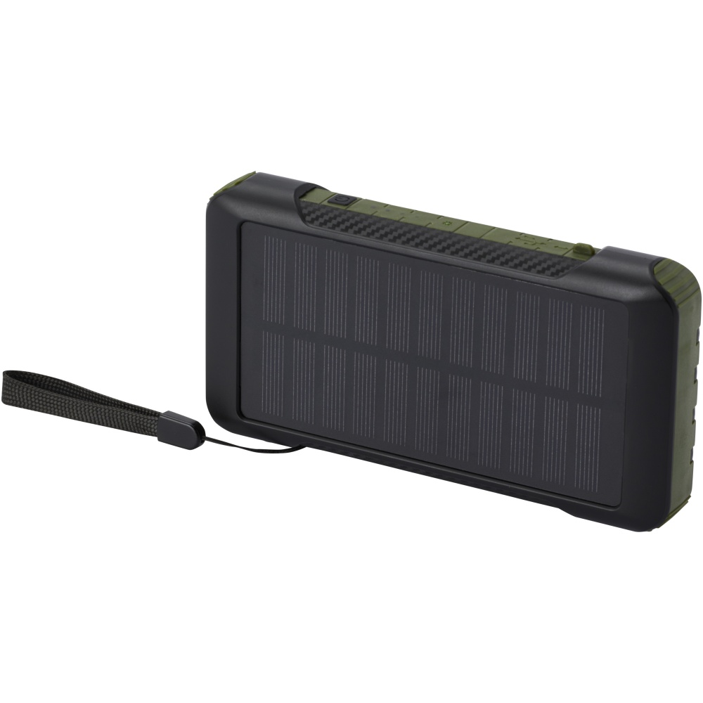 Logo trade promotional giveaways image of: Soldy 10.000 mAh RCS recycled plastic solar dynamo power bank 