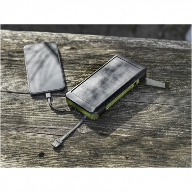 Logo trade promotional products image of: Soldy 10.000 mAh RCS recycled plastic solar dynamo power bank 