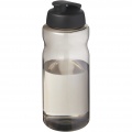 H2O Active® Eco Big Base 1 litre flip lid sport bottle, Charcoal / Solid black