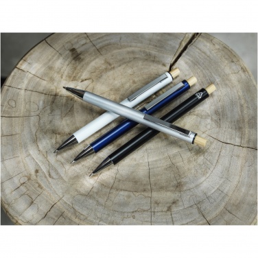 Logo trade promotional item photo of: Cyrus recycled aluminium ballpoint pen (blue ink)