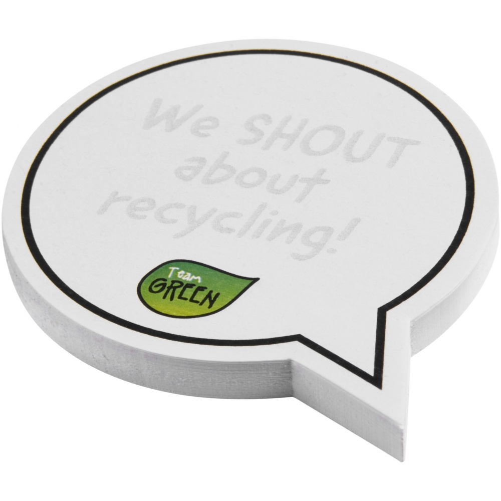 Logotrade promotional merchandise photo of: Sticky-Mate® speech bubble-shaped recycled sticky notes