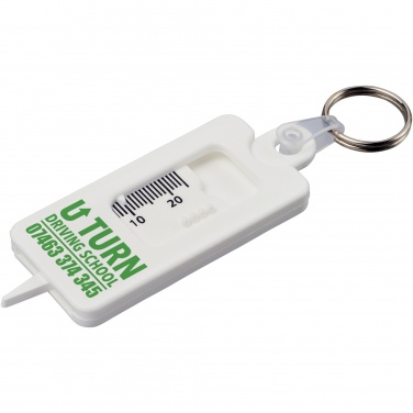 Logo trade promotional products image of: Kym recycled tyre tread check keychain