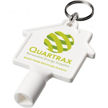 Logotrade advertising product image of: Maximilian house-shaped recycled utility key keychain