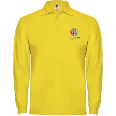 Logo trade corporate gifts image of: Estrella long sleeve men's polo