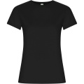 Golden short sleeve women's t-shirt, Solid black