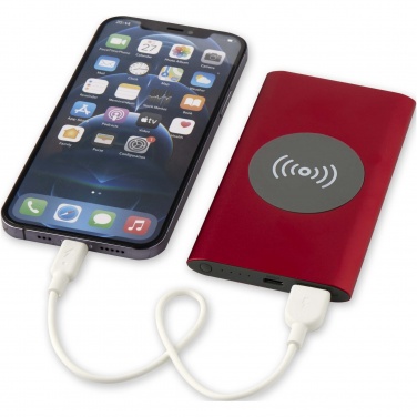 Logotrade corporate gift image of: Juice 4000 mAh Type-C recycled aluminium wireless power bank 