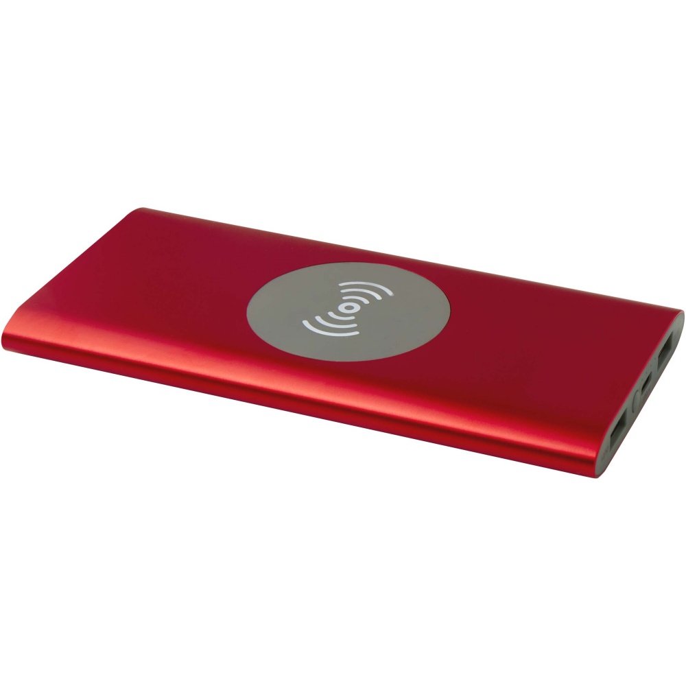 Logo trade promotional merchandise picture of: Juice 8000 mAh Type-C recycled aluminium wireless power bank