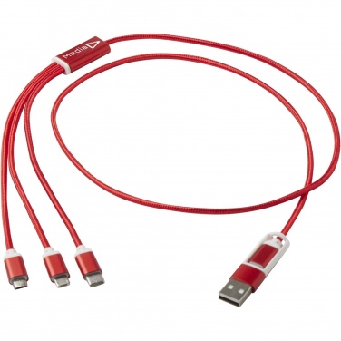 Logo trade promotional gifts picture of: Versatile 5-1 recycled aluminium charging cable